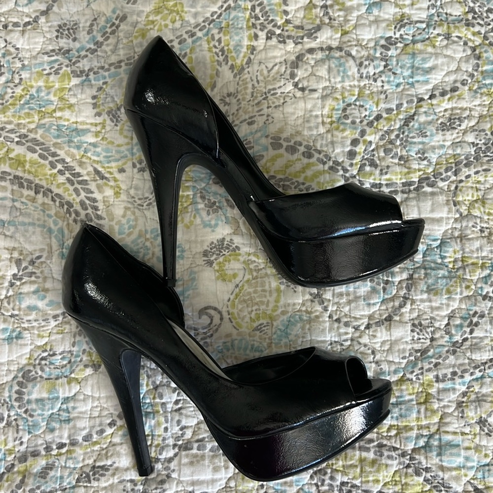 Sexy Open Toe Black Heels